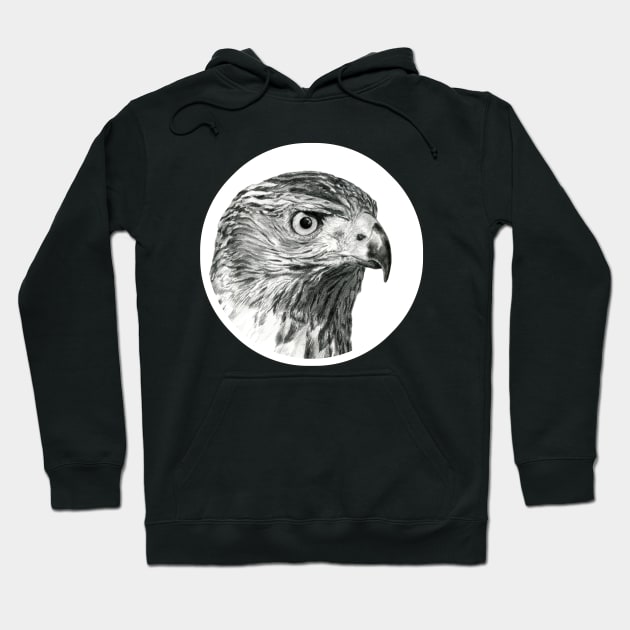 Hawk portrait drawing Hoodie by SakalDesign